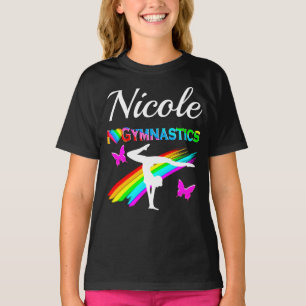  PAARSE GYMNASTIEK MEISJE ONTWERP T-SHIRT