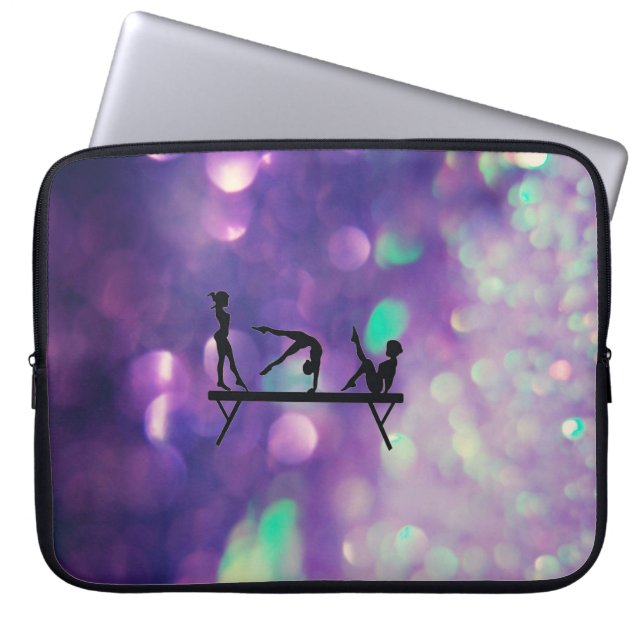 Paarse Gymnastiek Neopreen Laptop Sleeve (Voorkant)