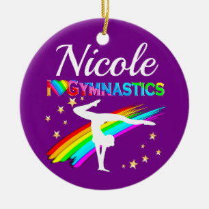 PAARSE GYMNASTIEK SUPER STAR ONTWERP KERAMISCH ORNAMENT