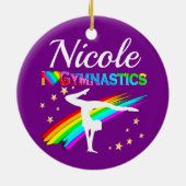 PAARSE GYMNASTIEK SUPER STAR ONTWERP KERAMISCH ORNAMENT (Achterkant)