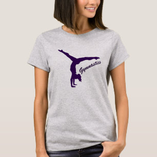Paarse gymnastiek t-shirt