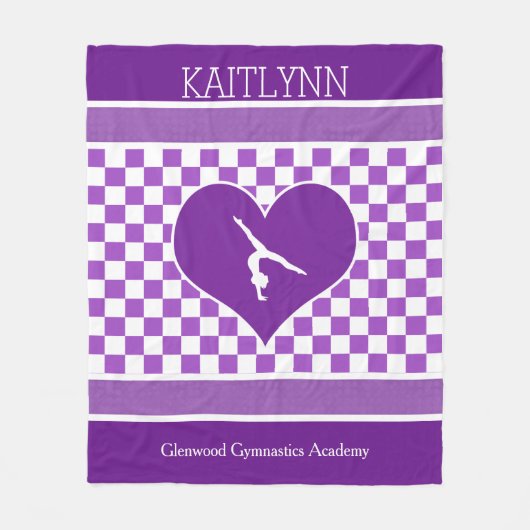 Paarse Gymnastiekspelen met monogram Fleece Deken (Voorkant)