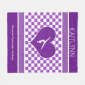 Paarse Gymnastiekspelen met monogram Fleece Deken (Voorkant (Horizontaal))
