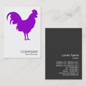 Paarse haan - wit visitekaartje (Voorkant / Achterkant)