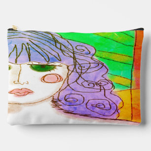 Paarse Haar Abstracte Kunst Etui