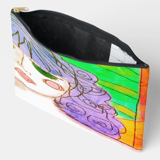 Paarse Haar Abstracte Kunst Etui (Open)