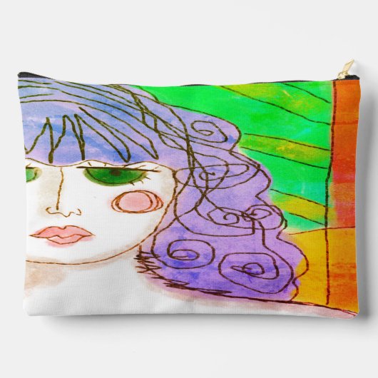 Paarse Haar Abstracte Kunst Etui (Achterkant)