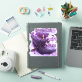 Paarse haar heks: Broom haar, maakt niet uit Sticker (iPad Cover)
