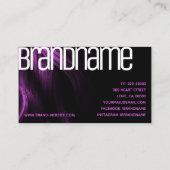 Paarse Haar Modern Neon Heldere Kleuren Kapper Visitekaartje (Achterkant)