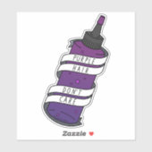 Paarse haar niet geven Schattigee Cartoon kleursto Sticker (Vel)