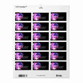 Paarse haar vlinder dame Adresetiketten 2 Etiket (Full Sheet)