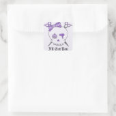 Paarse haaraccessoire schedel -Schaar Crossbones # Vierkante Sticker (Tas)