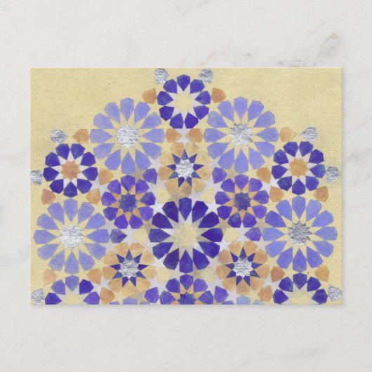 "Paarse haas" briefkaart voor islamitische geometr (Voorkant)