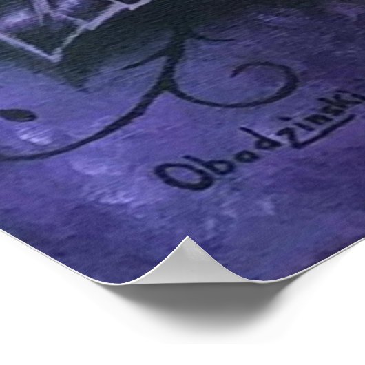 "Paarse haas" Skull Roos Art Poster Afdrukken (Hoek)