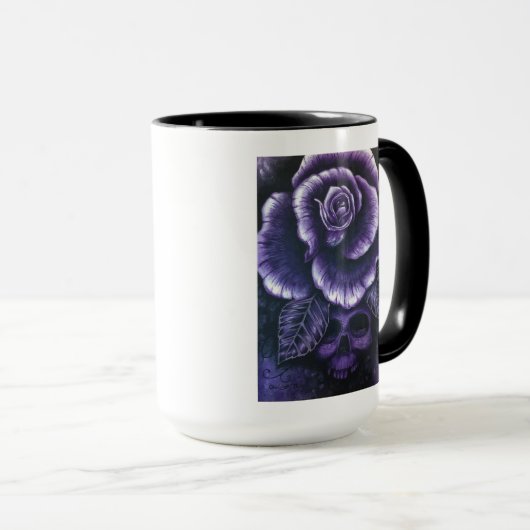 "Paarse haas" Twee toonschedel en Roos Mok (Voorkant rechts)