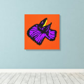 Paarse hagedis met gestileerde neon canvas afdruk (Insitu (Houten vloer))