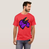 Paarse hagedis met gestileerde neon t-shirt (Voorkant volledig)