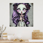 Paarse Hair Doll Poster (Keuken)