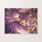 Paarse Hair Fairy Angel Fantasy Art Legpuzzel (Horizontaal)