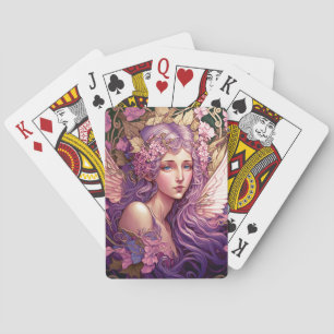 Paarse Hair Fairy Angel Fantasy Art Pokerkaarten