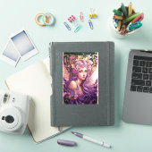 Paarse Hair Fairy Angel Fantasy Art Sticker (iPad Cover)