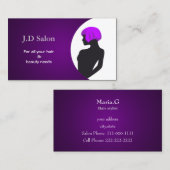 paarse Hair Salon visitekaartjes (Voorkant / Achterkant)