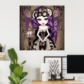 Paarse Hair Steampunk Doll Poster (Thuiskantoor)