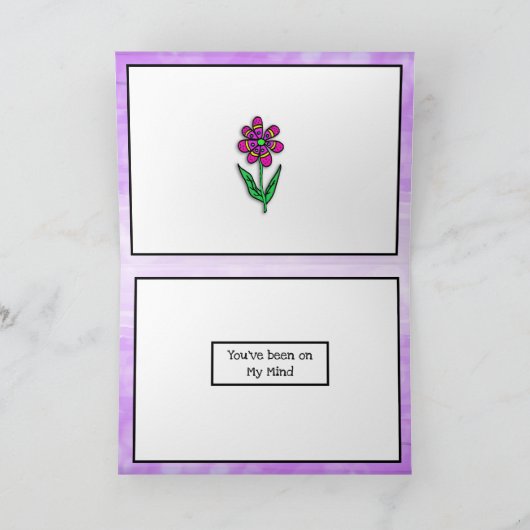 Paarse Hallo en denken over jou Kaart (Binnen)