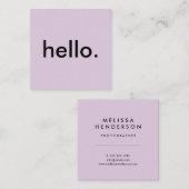 Paarse Hallo Vierkante Visitekaartje (Voorkant / Achterkant)