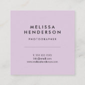 Paarse Hallo Vierkante Visitekaartje (Achterkant)