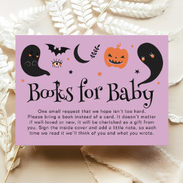 Paarse Halloween Baby shower Boeken voor Baby Informatiekaartje