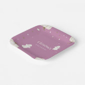 Paarse Halloween Baby shower Papier Bord (Gebogen)