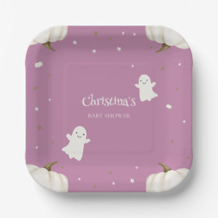 Paarse Halloween Baby shower Papier Bord