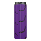 Paarse Halloween/bat Thermal Tumbler Thermosbeker (Achterkant)