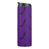 Paarse Halloween/bat Thermal Tumbler Thermosbeker (Geroteerd rechts)