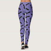 Paarse Halloween Bats Boo Spooky Leggings (Achterkant)