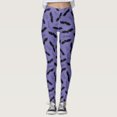 Paarse Halloween Bats Boo Spooky Leggings (Voorkant)