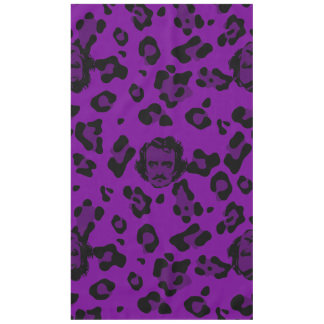 paarse halloween Edgar Allan Poe luipaardprint Tafelkleed