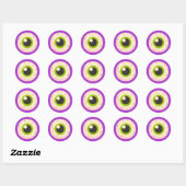 Paarse Halloween eigenzinnige Schattigee Spooky Ey Ronde Sticker (Vel)