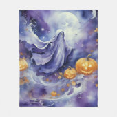 Paarse Halloween Fleece Deken (Voorkant)