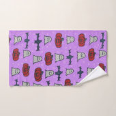 Paarse Halloween Fun Print Bad Handdoek (Handdoek)