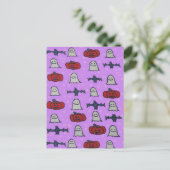 Paarse Halloween Fun Print Briefkaart (Staand voorkant)
