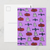 Paarse Halloween Fun Print Briefkaart (Voorkant / Achterkant)