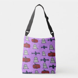 Paarse Halloween Fun Print Crossbody Tas