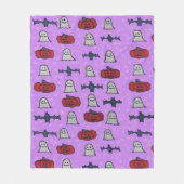 Paarse Halloween Fun Print Fleece Deken (Voorkant)