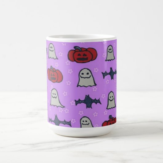 Paarse Halloween Fun Print Koffiemok (Center)