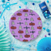 Paarse Halloween Fun Print Papieren Bordje (Feest)