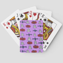 Paarse Halloween Fun Print Pokerkaarten