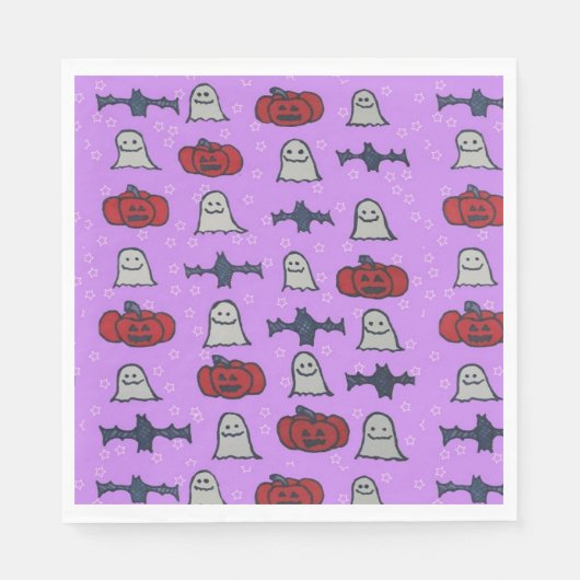 Paarse Halloween Fun Print Servet (Voorkant)