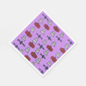 Paarse Halloween Fun Print Servet (Hoek)